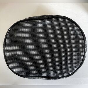 Olli for Bergdorf Goodman Black and silver metallic cosmetic bag.  NEW!